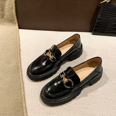 Leather Chunky Sole Moccasins