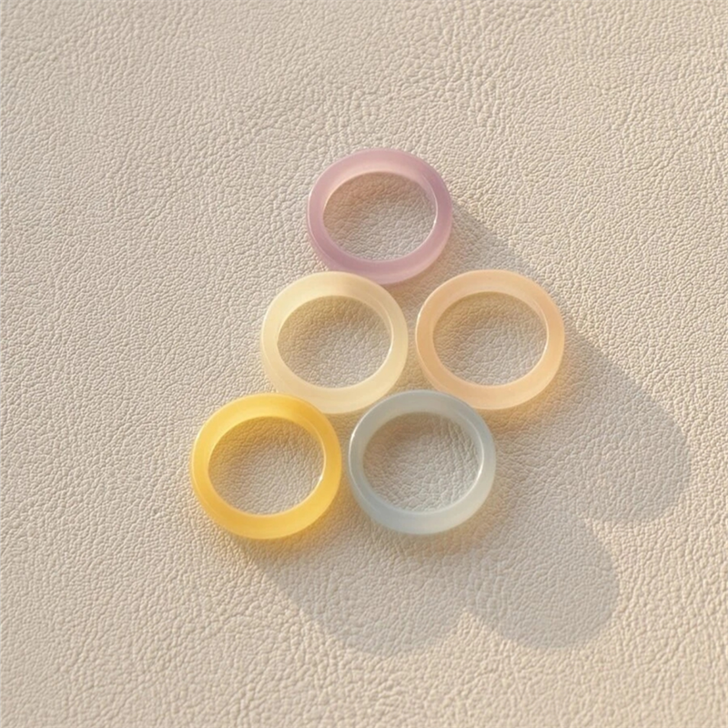 Lot de 5 bagues colorées transparentes - KoreanxWear