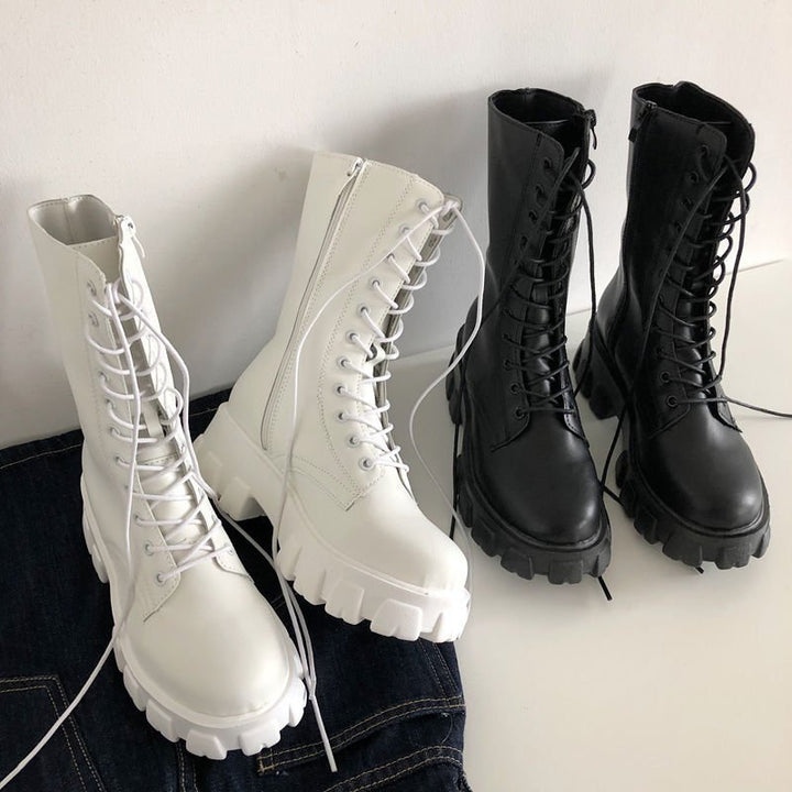 Bottines D'été Talon 9 Cm Blanc Perforées - Cuir Synthétique - Taille 34 à 40