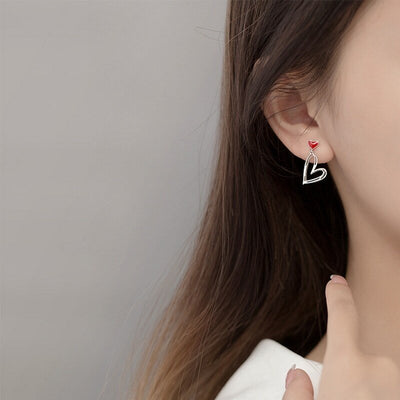 Boucles d'oreilles coeur asymétriques - KoreanxWear