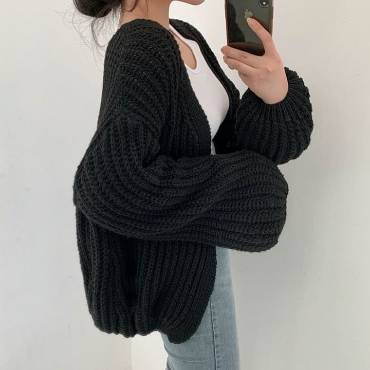 Korean knitted cardigan best sale