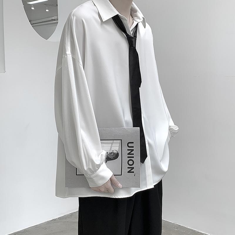 Chemise coréenne oversize avec cravate - KoreanxWear