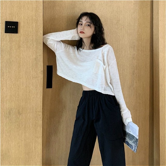 Crop top coréen long | KoreanxWear