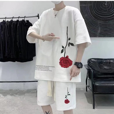 Ensemble streetwear rose - KoreanxWear