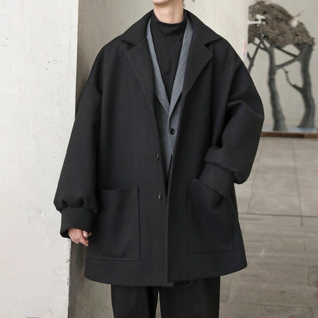Manteau Trench Coat Oversize Homme Manteau Noir Long Oversize