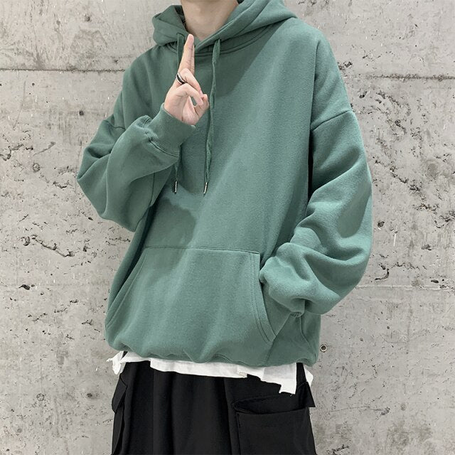 Hoodie coréen adolescent vert