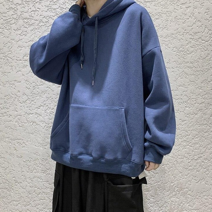 Hoodie coréen adolescent bleu