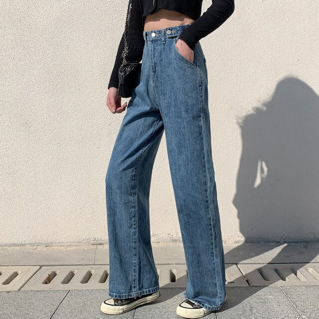 Jeans coréen taille haute - KoreanxWear