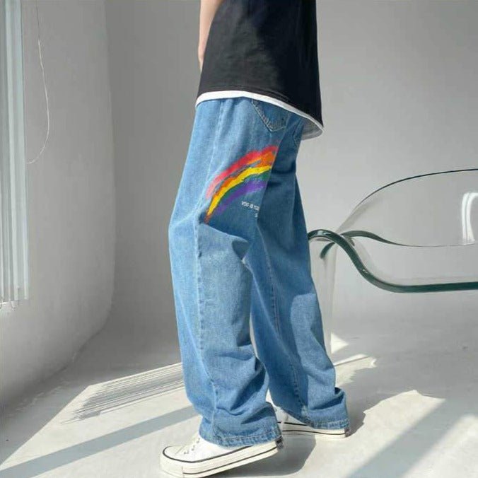 Jeans vintage arc en ciel - KoreanxWear