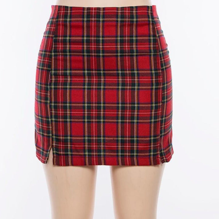 Jupe Short Rouge à Carreaux Justice Strass - Taille 6 - Très Bon état