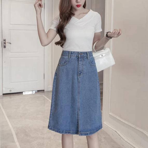 Jupe Coréenne en Jeans - KoreanxWear