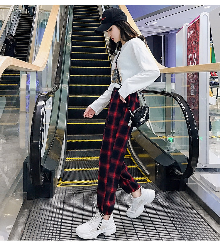 Pantalon Style Coréen Rouge