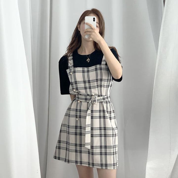 shirt dress korean style Summer * * Sleeve Shirt Dress for Women, 2025 Korean Style Loose Fit, Petite Size, Forest-Inspired Babydoll Dress