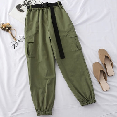 Pantalon Coréen Cargo Vert