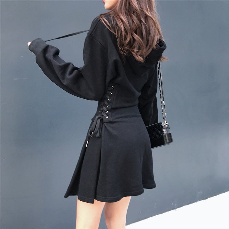 black hoodie dress Buy smALLSAINTS Black Dana Zip Oversized Hoodie Dress from Next USA