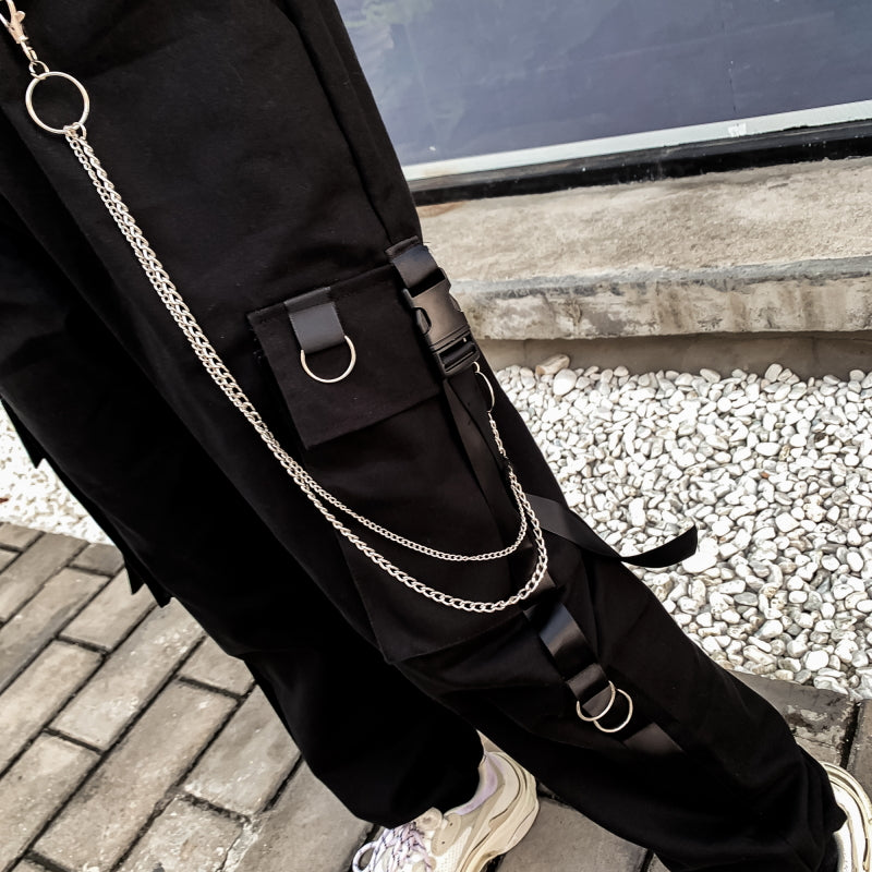 Pantalon Coréen Chaines Noir