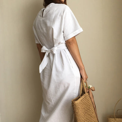 Robe Coréenne en Coton Blanche