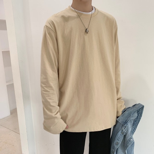 T Shirt long coréen beige