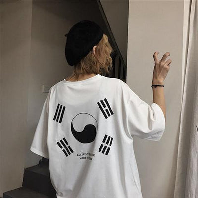 T Shirt Blanc Corée du Sud