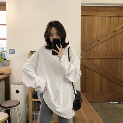 T Shirt Coréen Oversize Blanc
