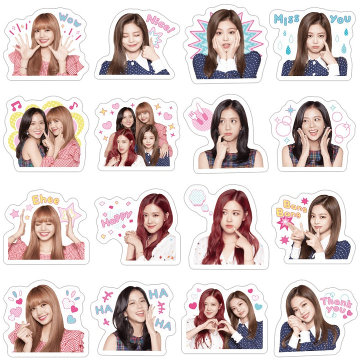 アイドル BLACKPINK MONOGRAM Scarf & Face Sticker Adesivos Blackpink Ídolos 40 peças | KoreanxWear