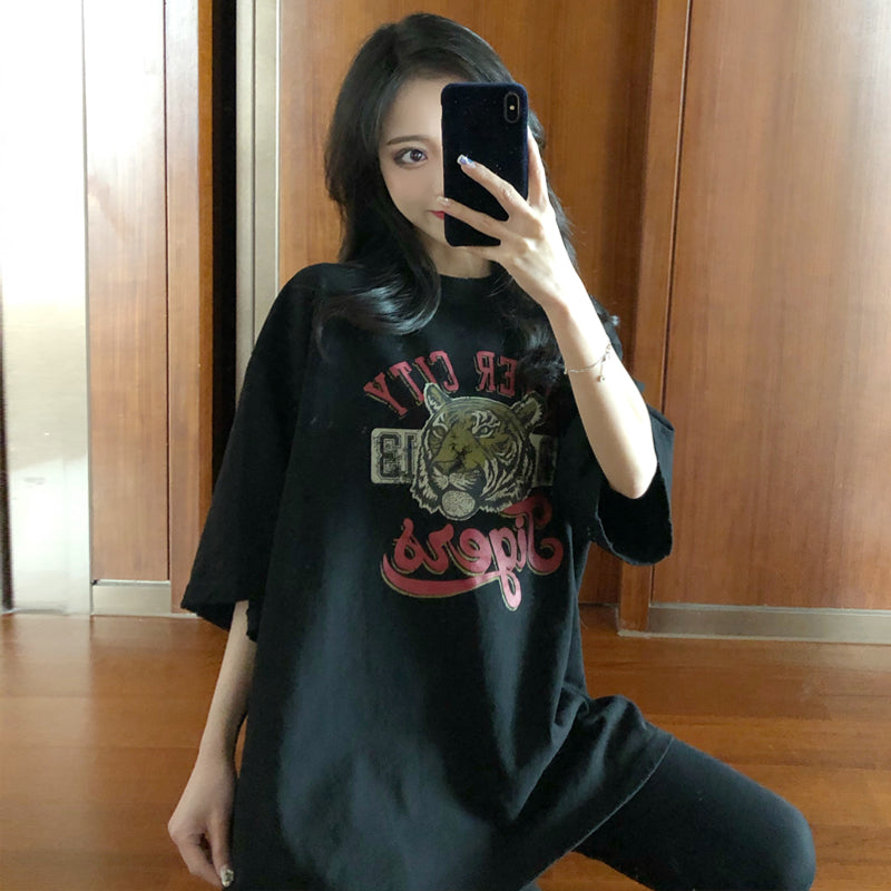 T-Shirt coréen Tigre Fille
