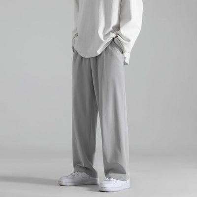 Pantalon large en toile gris