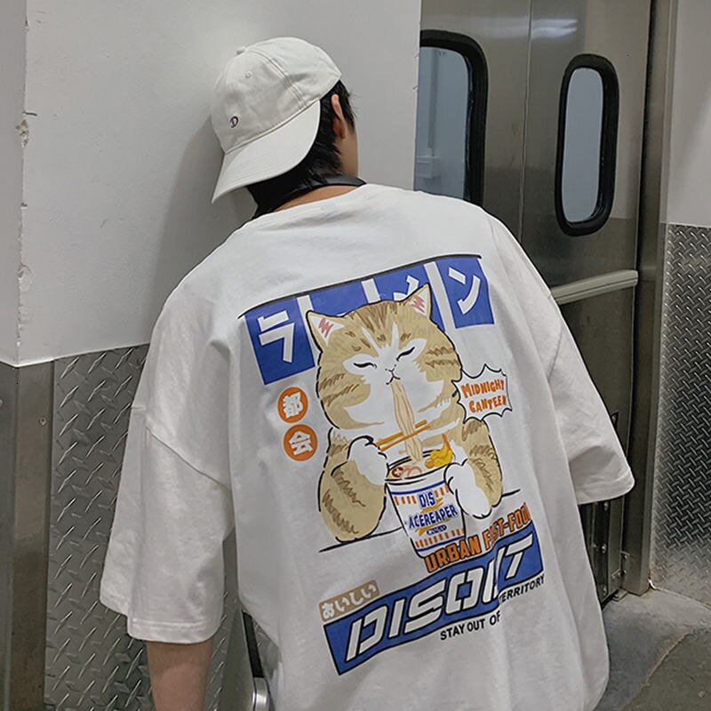 T Shirt Noodle cat - KoreanxWear