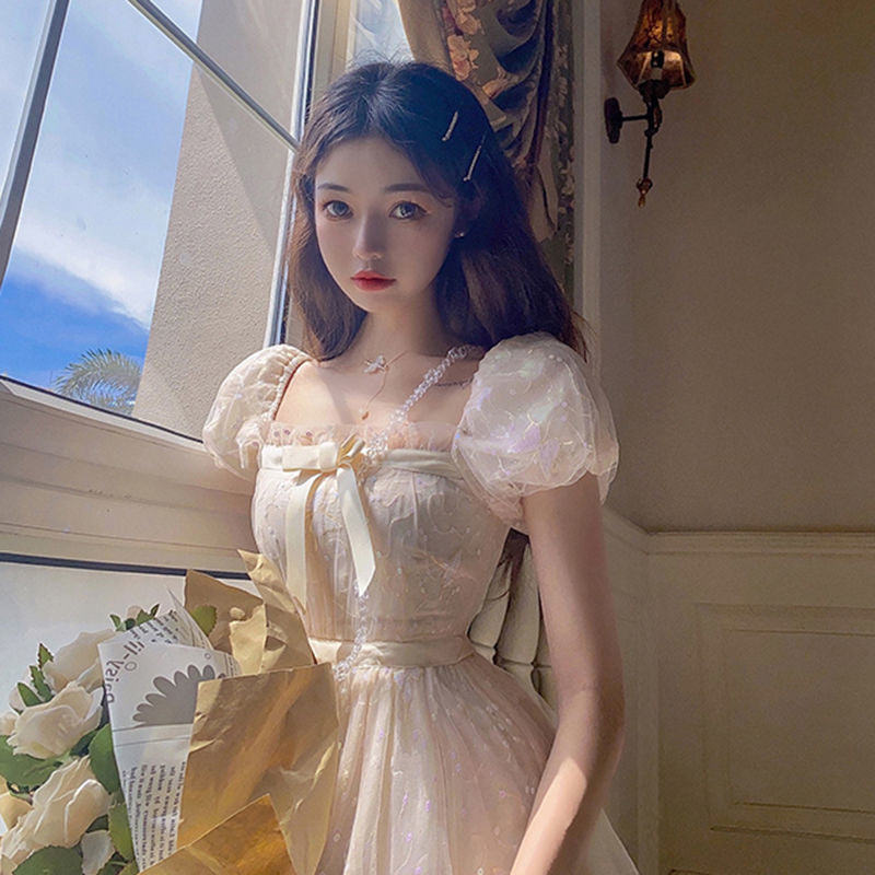 fairy dress korea Sweet Korean French Ele Fairy princess dress for women