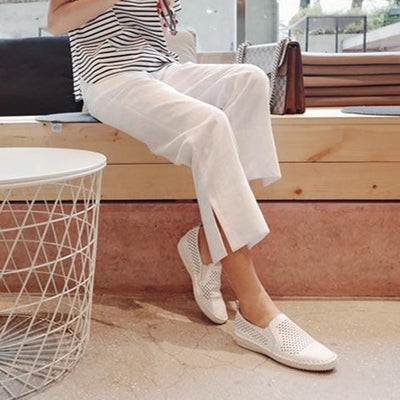 Pantalon coréen en lin blanc