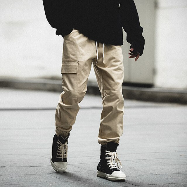 Pantalon coréen streetwear beige