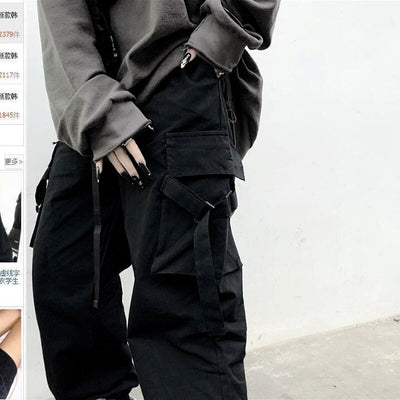 Pantalon cargo techwear noir