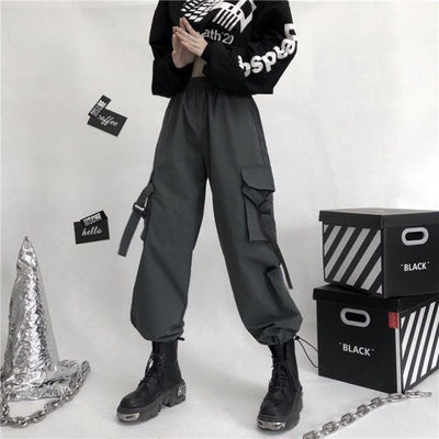 Pantalon cargo techwear gris