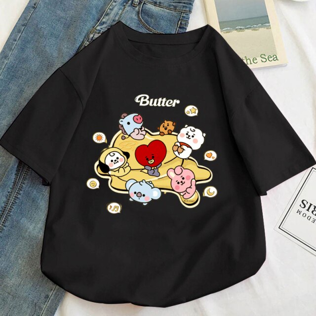 T-Shirt BT21 Butter noir