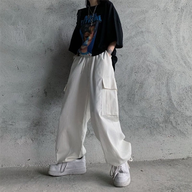 Pantalon coréen large blanc