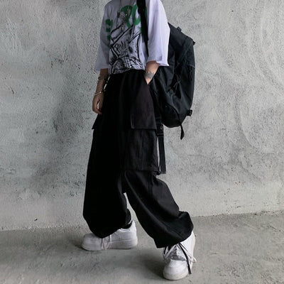 Pantalon coréen large noir